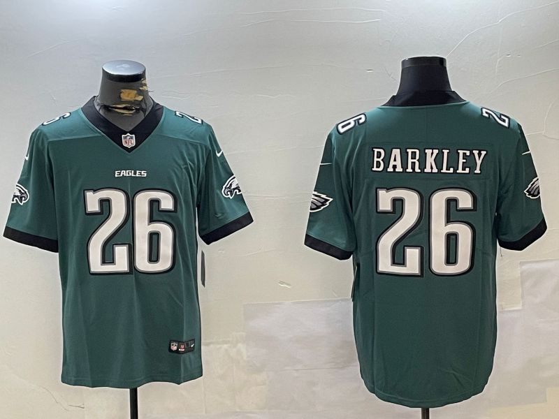 Men Philadelphia Eagles #26 Barkley Green Second generation 2024 Nike Limited NFL Jersey style 1